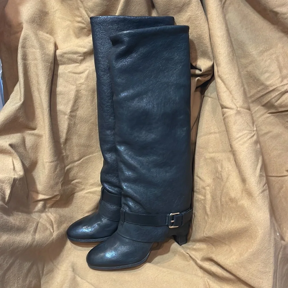 Gorgeous Theory Wiley Black Leather Boots Sz 41 - Picture 3 of 6